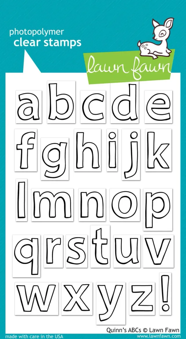 Lawn Fawn Quinn's ABCs LF353 Klarsichtstempel Kleinbuchstaben 27-teilig