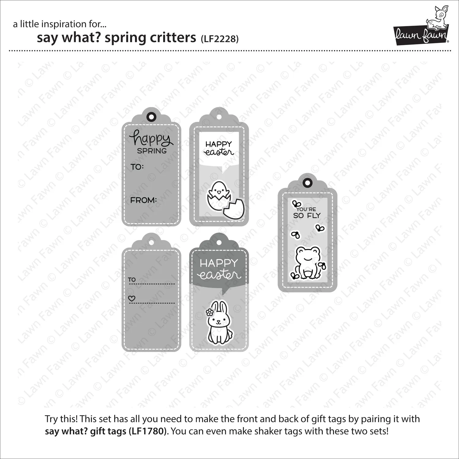 Lawn Fawn Say What? Spring Critters LF2228 Stempelset