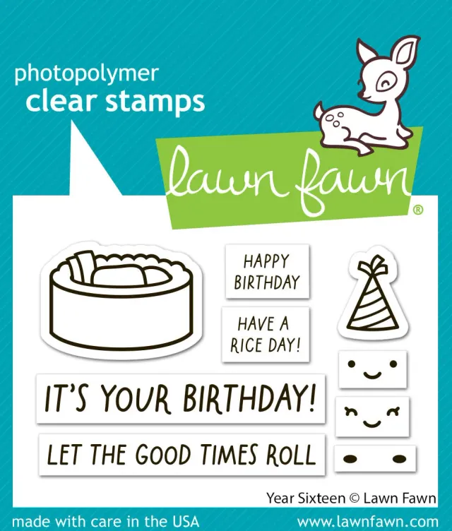 Lawn Fawn Year Sixteen Clear Stamps Mini Geburtstag Sushi