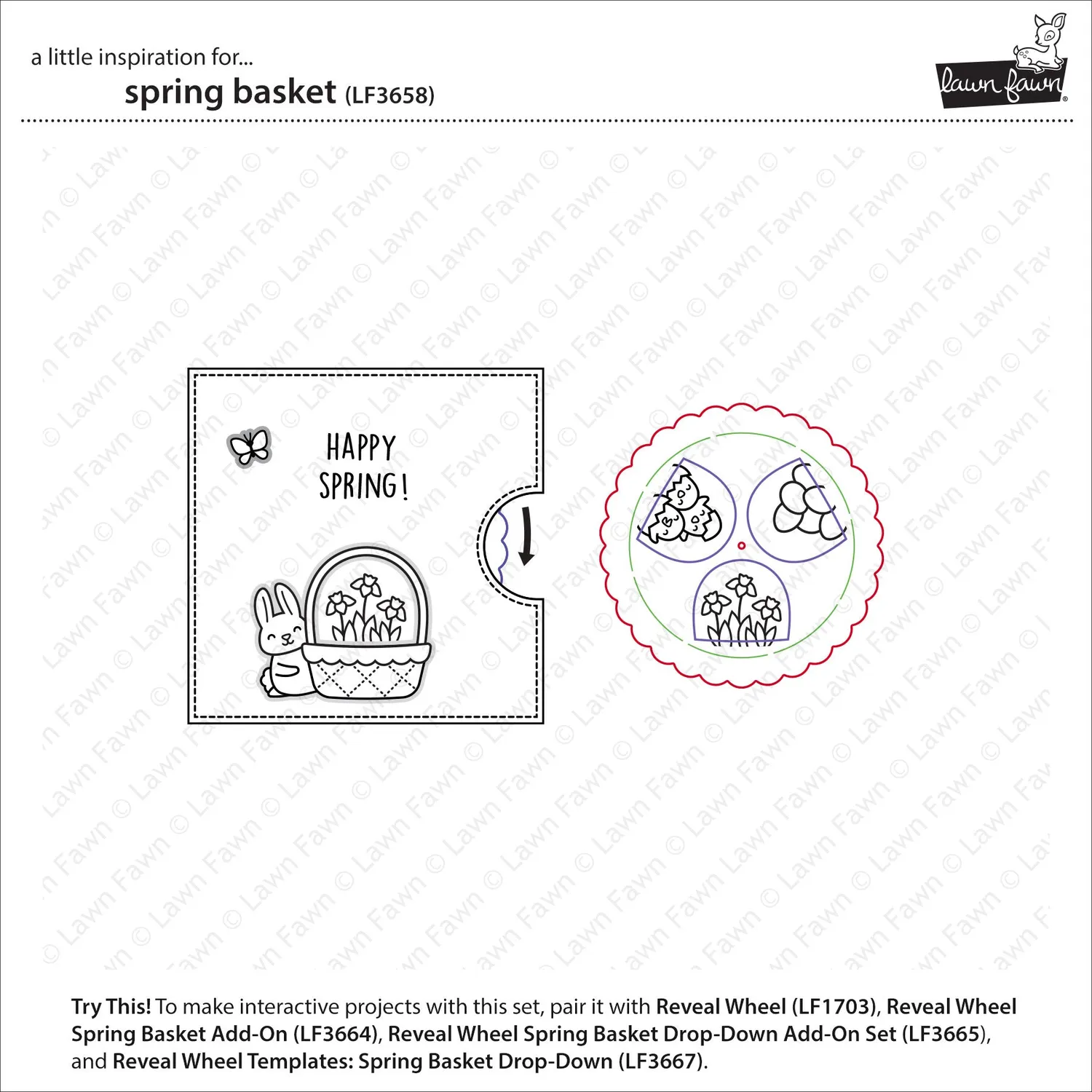 Lawn Fawn Spring Basket Stempelset Ostern Korb Hase