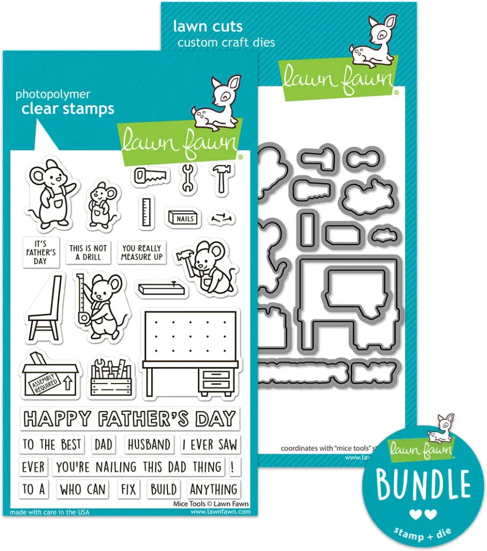 Lawn Fawn Mice Tools Bundle Stempel+Stanzen Vatertag