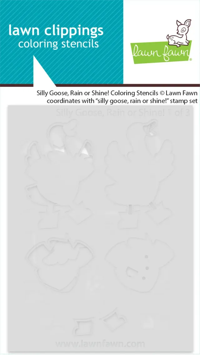 Lawn Fawn Silly Goose Rain or Shine LF4073 Schablonen 3-tlg