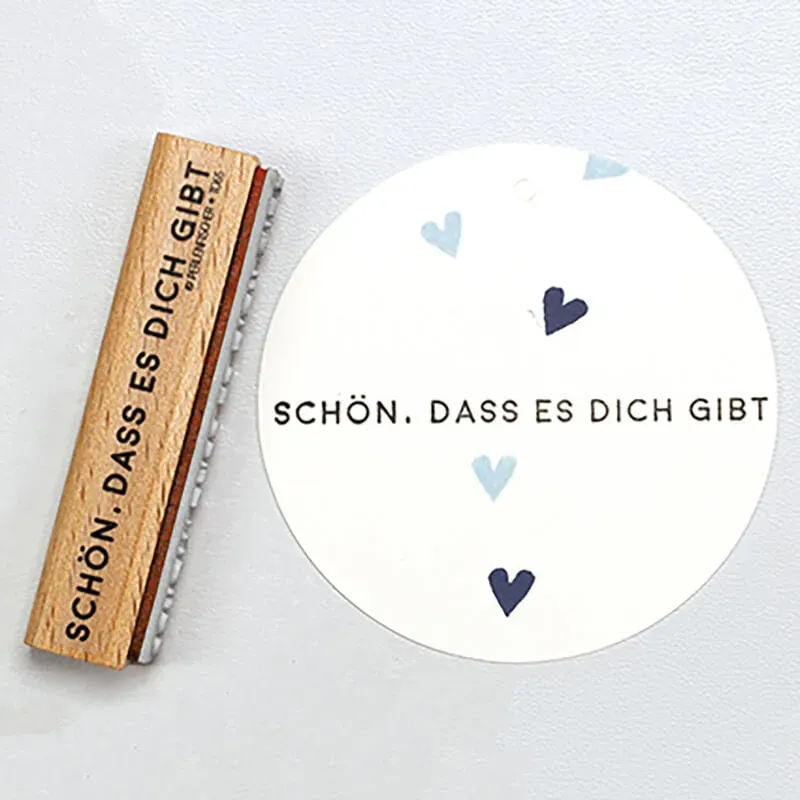 Perlenfischer Schön, dass es dich gibt Stempel Schriftzug