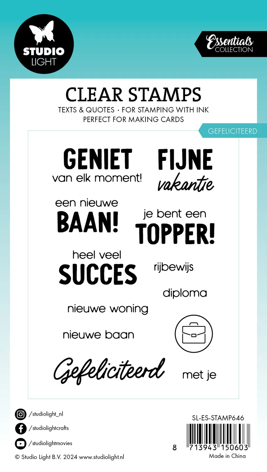 StudioLight Essentials Gefeliciteerd Clear Stamps Glückwunsch
