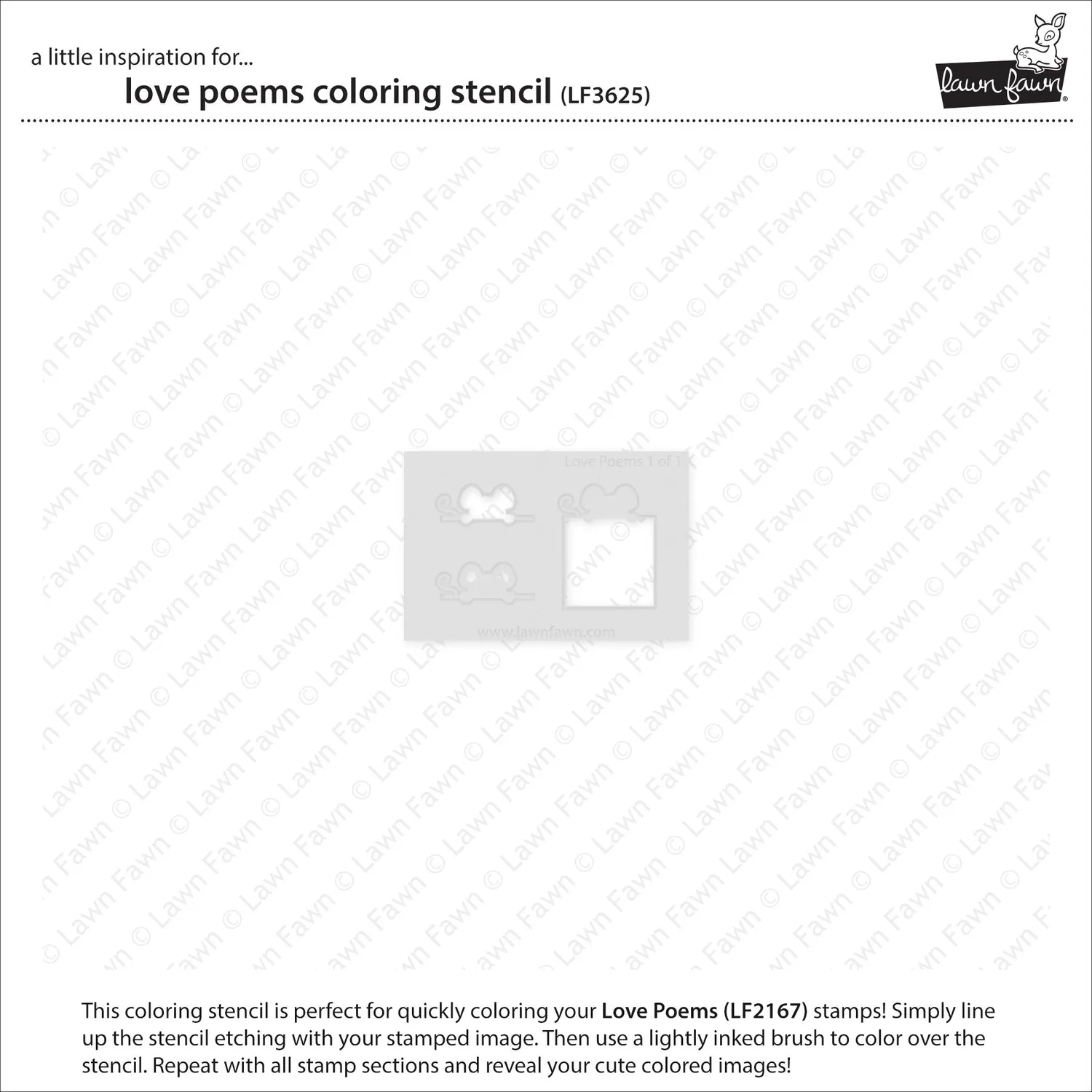 Lawn Fawn Love Poems LF3625 Coloring Stencil 1-teilig