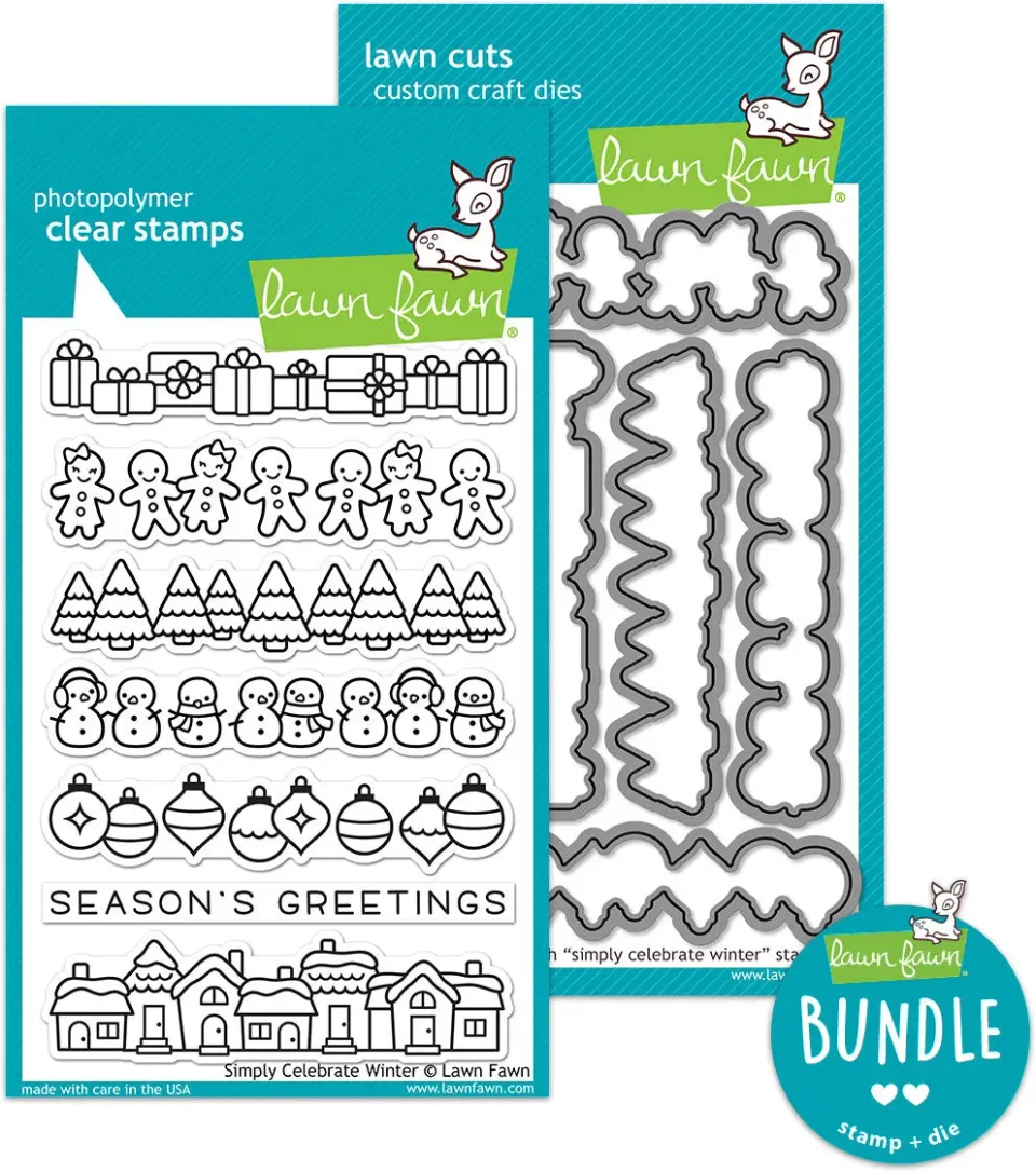 Lawn Fawn Simply Celebrate Winter Set Stempel+Stanze