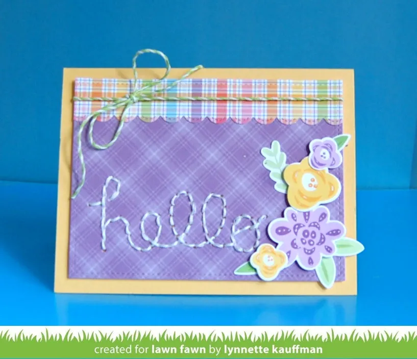 Lawn Fawn Embroidered Hello Stanze Stickschriftzug