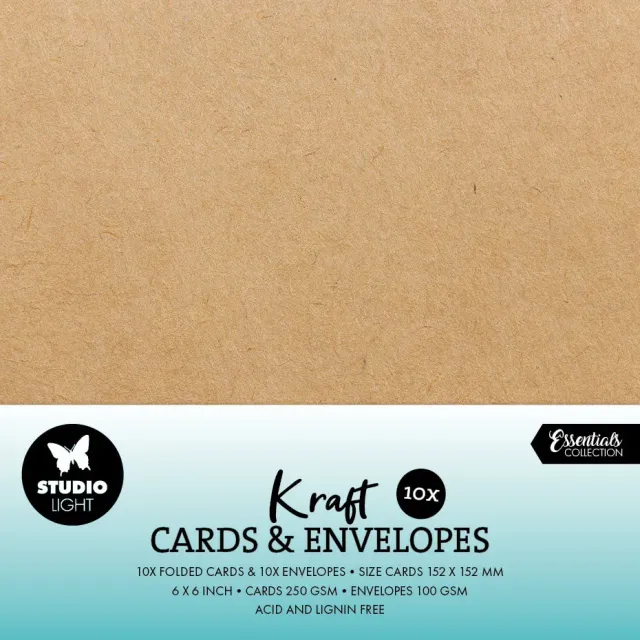 StudioLight Essentials Kraft 6x6 Inch Kartenrohlinge mit Umschlägen