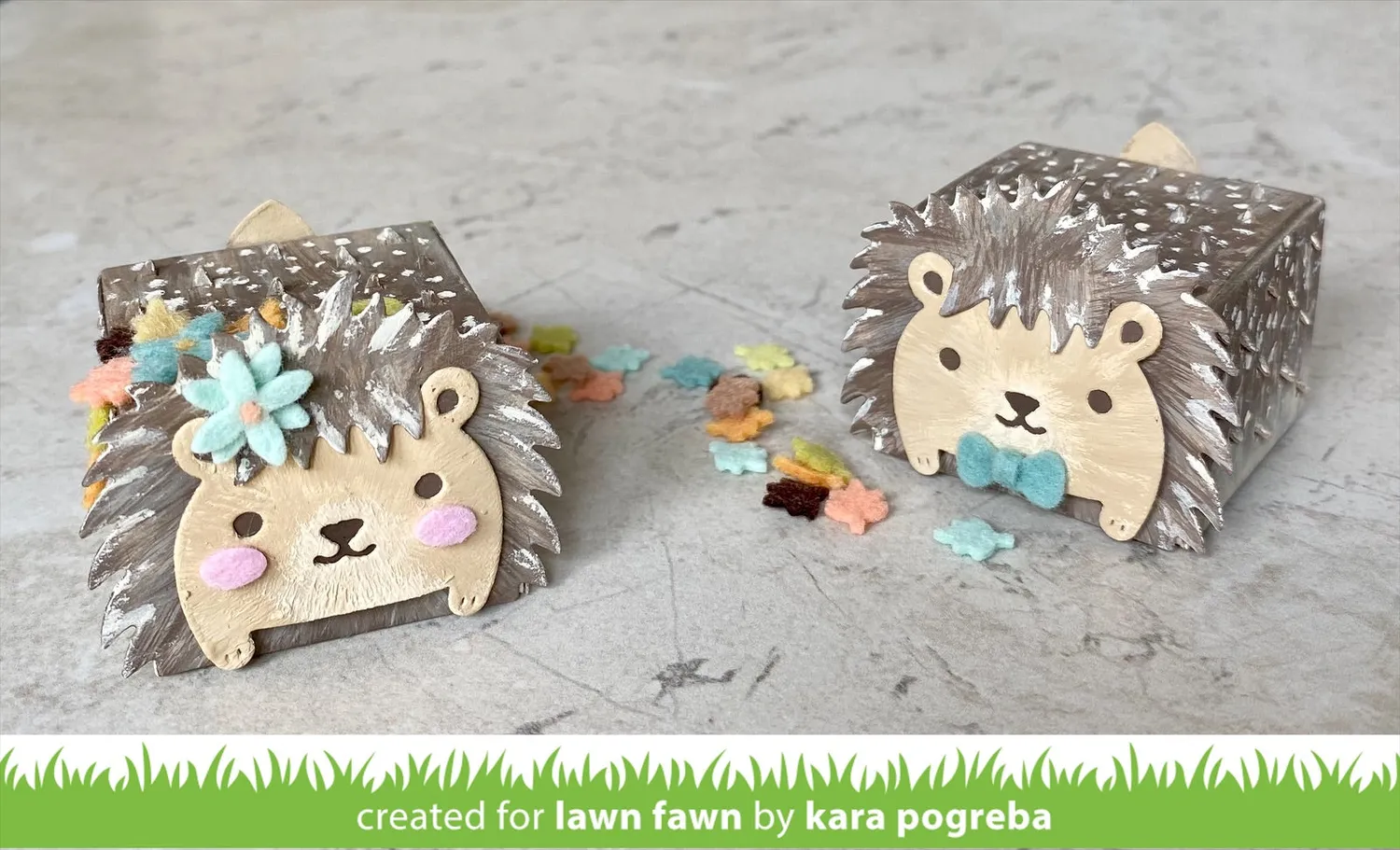 Lawn Fawn Tiny Gift Box Hedgehog Add-On Stanzschablonen Igel