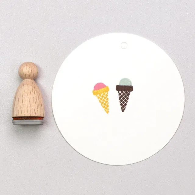 Perlenfischer Eiswaffel klein Stempel Mini 15x10 mm