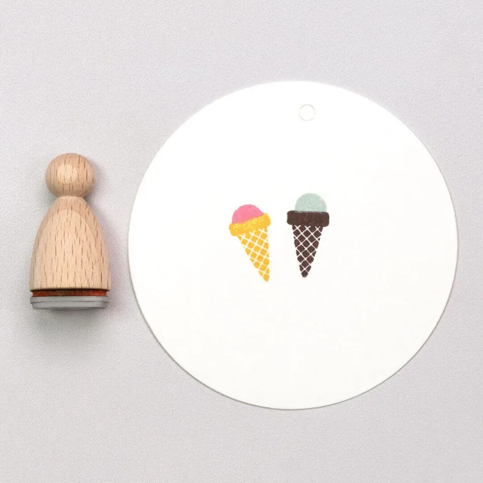 Perlenfischer Eiswaffel klein Stempel Mini 15x10 mm