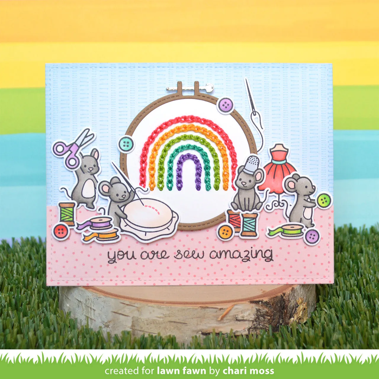 Lawn Fawn Embroidery Hoop Rainbow Add-On Stanzschablone 6,4 cm