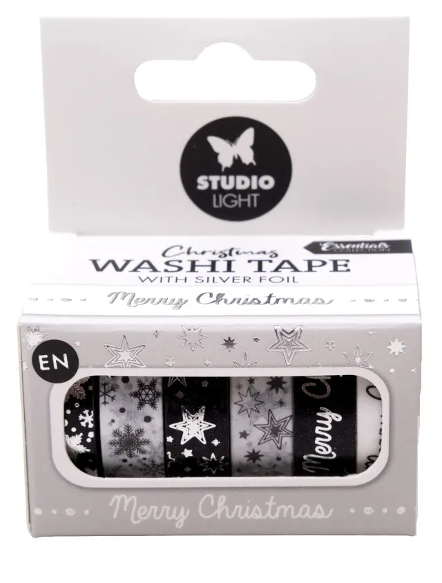 StudioLight Essentials Washi Tape Silber Schwarz-Weiß 6 Rollen