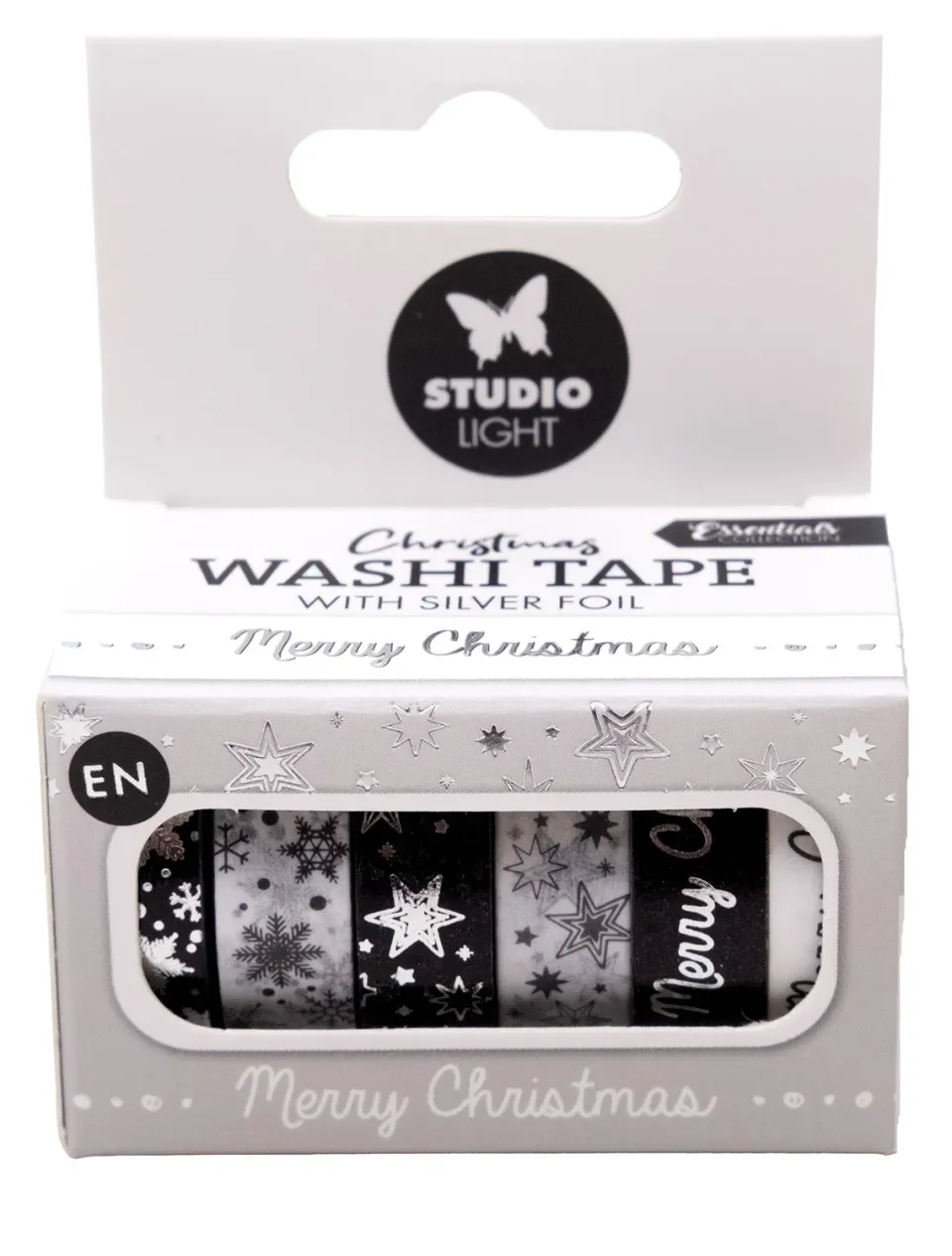 StudioLight Essentials Washi Tape Silber Schwarz-Weiß 6 Rollen