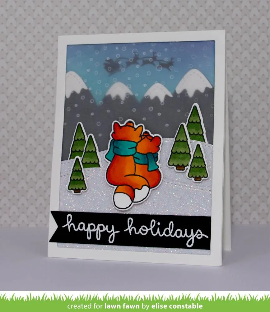 Lawn Fawn Winter Scripty Sentiments Stempelset Schriftzüge