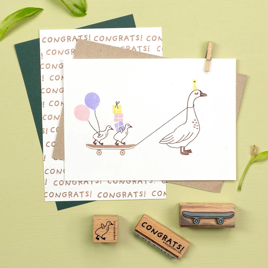 Perlenfischer Congrats Stempel Text 41x6 mm Geburtstag