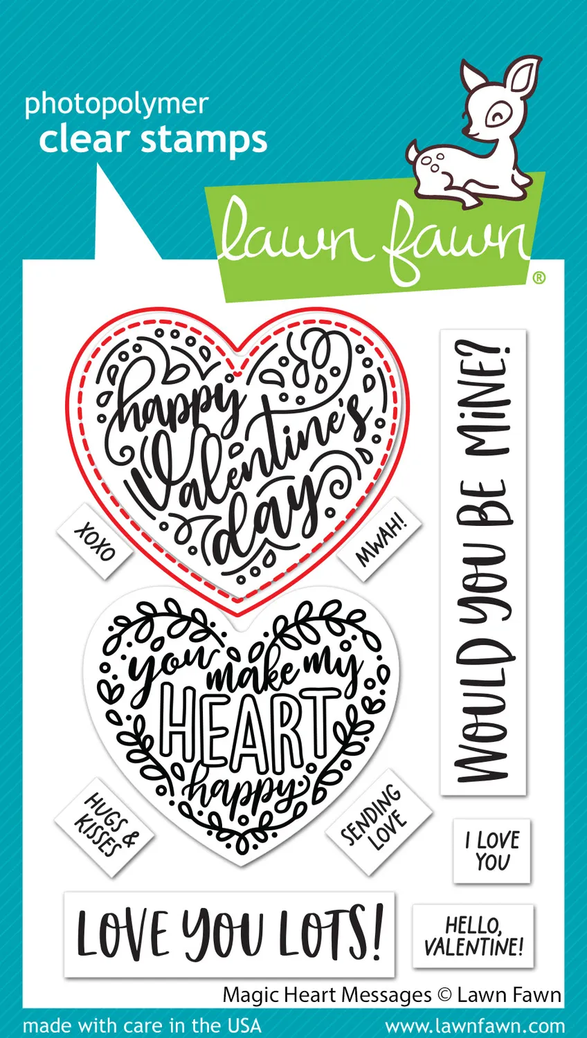 Lawn Fawn Magic Heart Messages Lawn Cuts Herzstanze