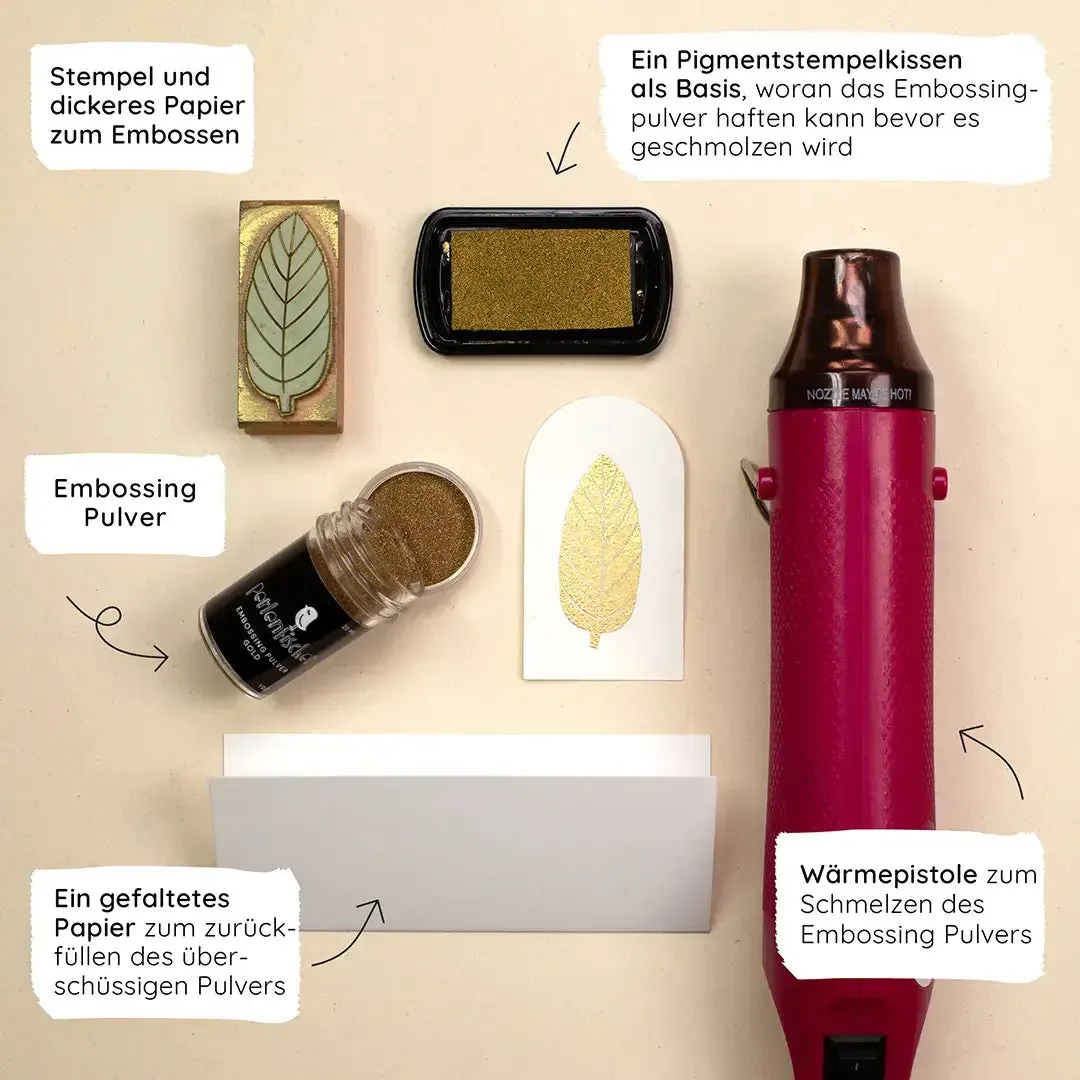 Perlenfischer Embossing Powder Gold Stempelfarbe 20 ml