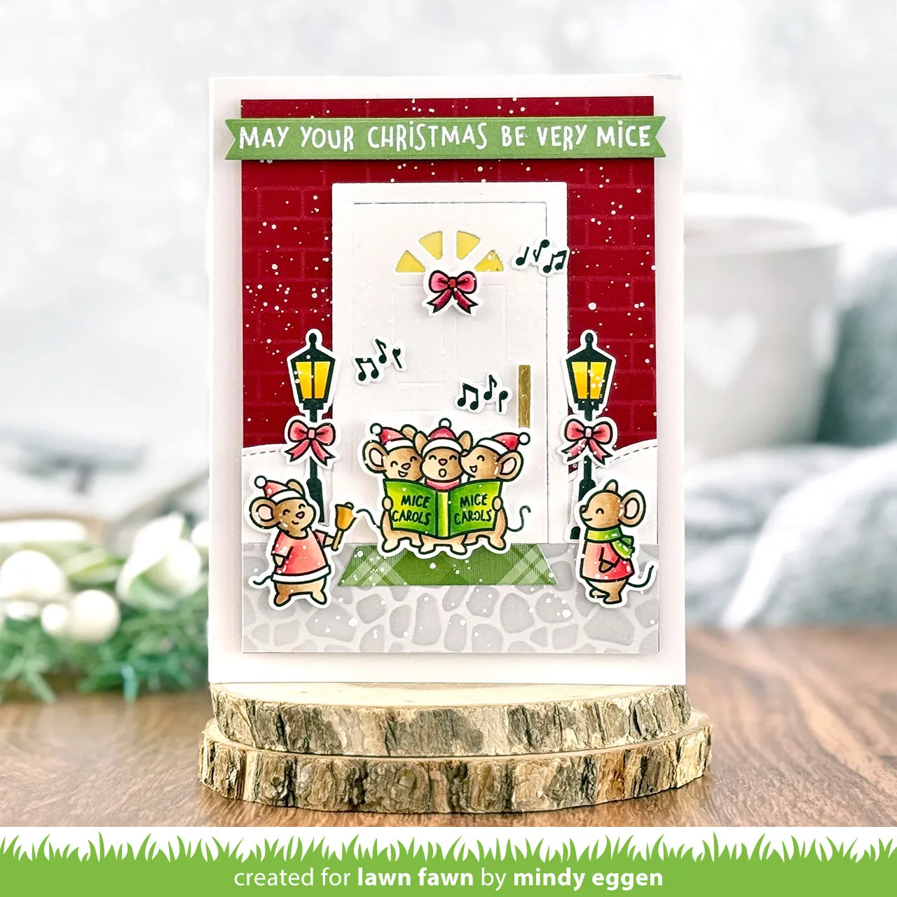 Lawn Fawn Cobblestone Stencil Schablone 6x6 Inch Stein