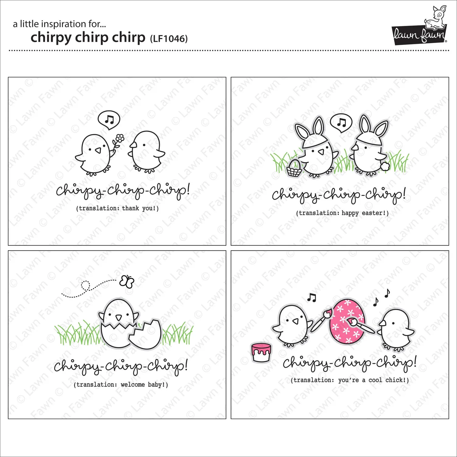 Lawn Fawn Chirpy Chirp Chirp Clear Stamps Ostern 31-teilig