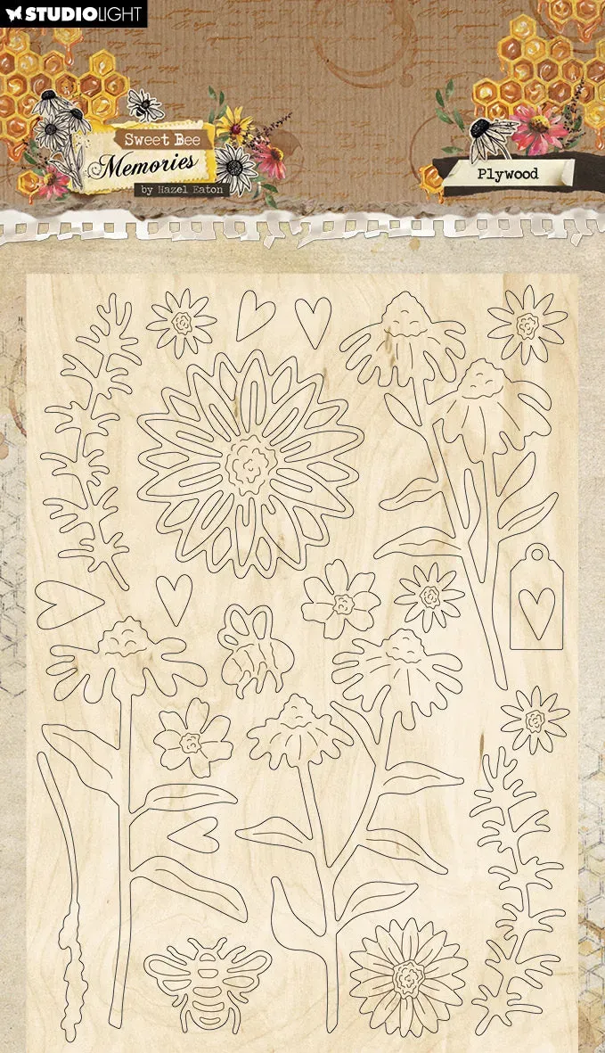 Hazel Eaton Sweet Bee Memories Florals & Grunge Sperrholzteile