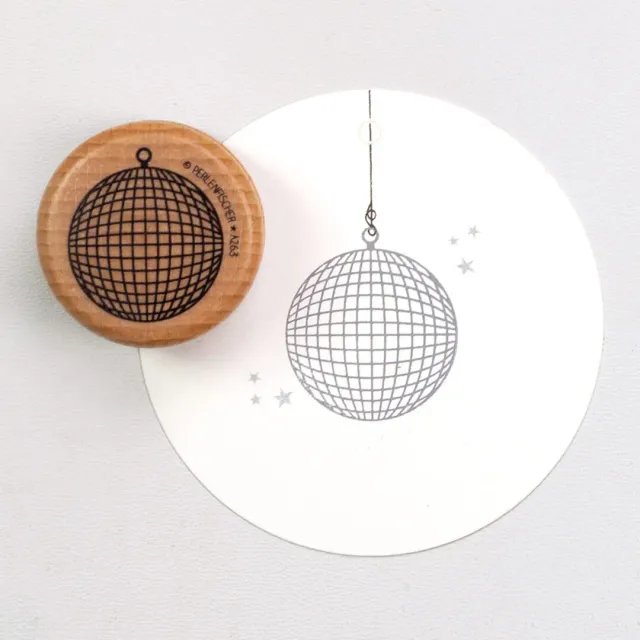 Perlenfischer Discokugel Stempel 28x31 mm Partymotiv