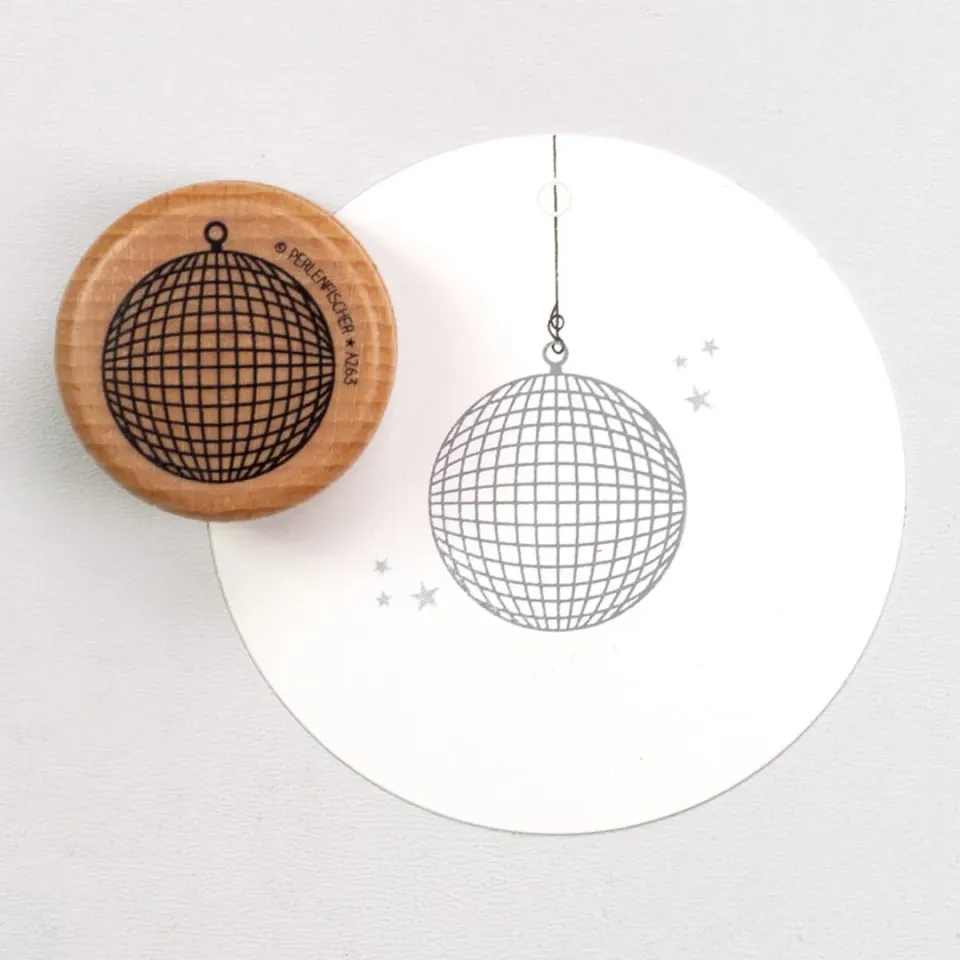 Perlenfischer Discokugel Stempel 28x31 mm Partymotiv