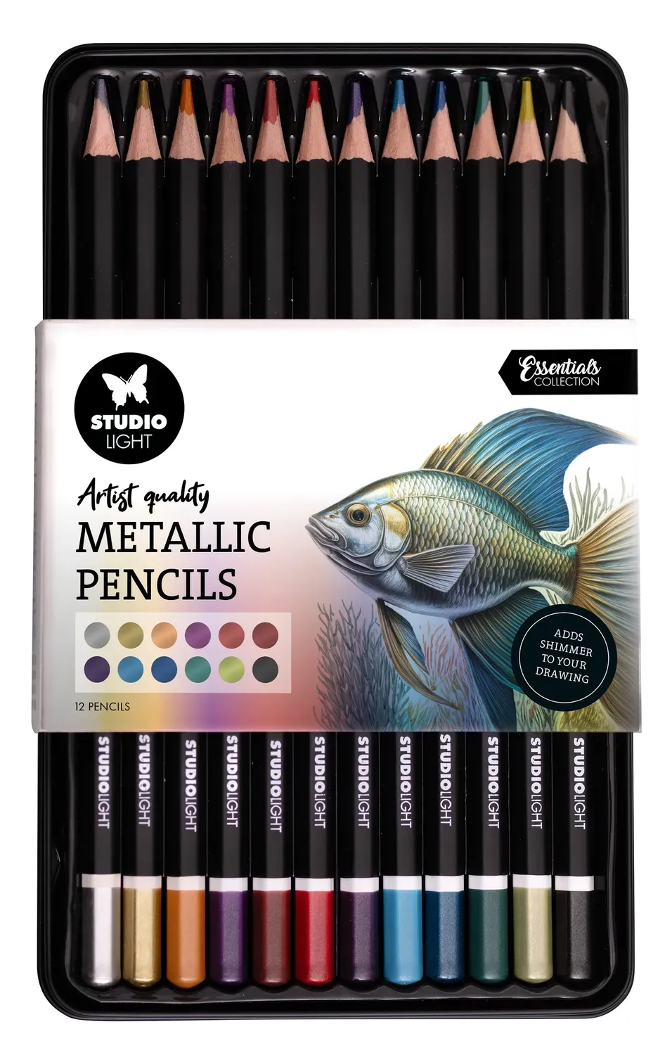StudioLight Essentials Buntstifte 12 Farben Metallic-Finish