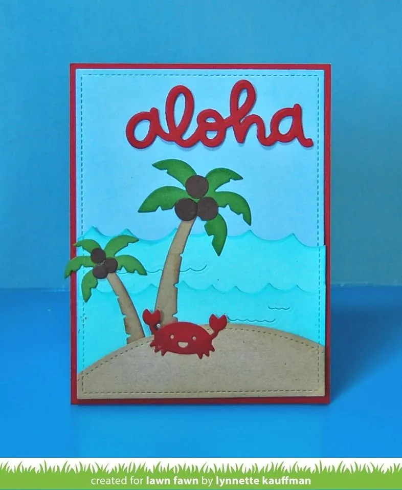 Lawn Fawn Palm Trees Stanzen Palmen und Krabbe