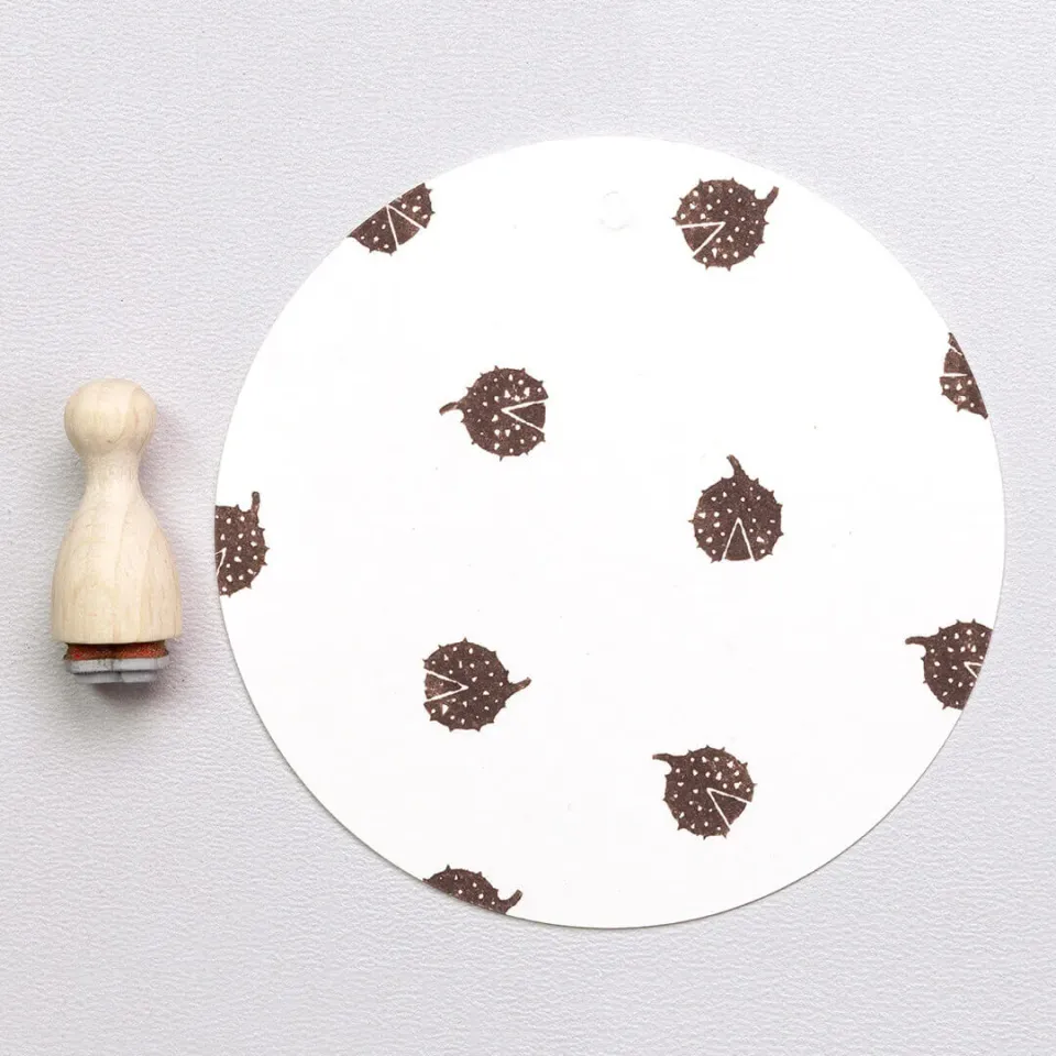Perlenfischer Kastanie mini Stempel 11x9 mm Herbst