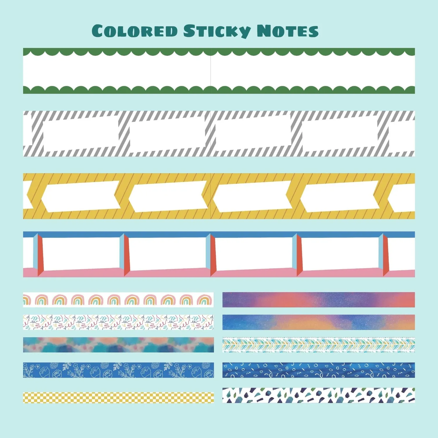 Ieebee Sticky Note Washi Tape Set 36 Rollen beschriftbar