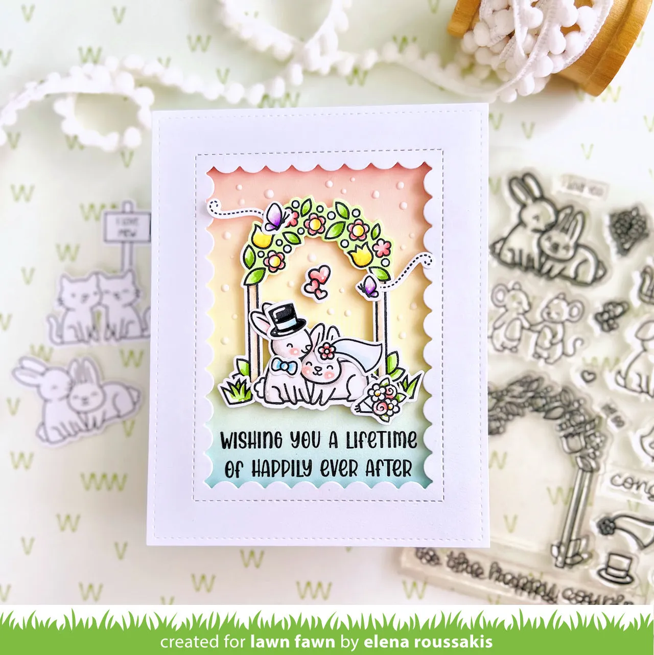 Lawn Fawn Henry's Build-A-Sentiment Spring Stempelset Sprüche