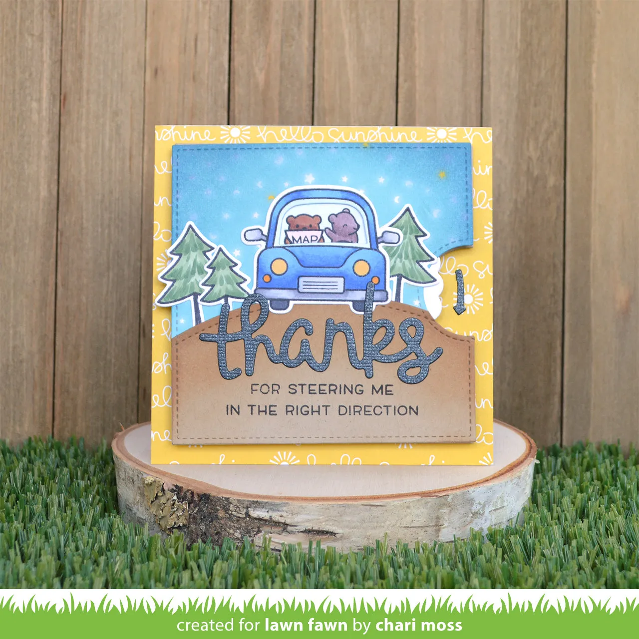 Lawn Fawn Reveal Wheel Car Critters Add-on Stanze