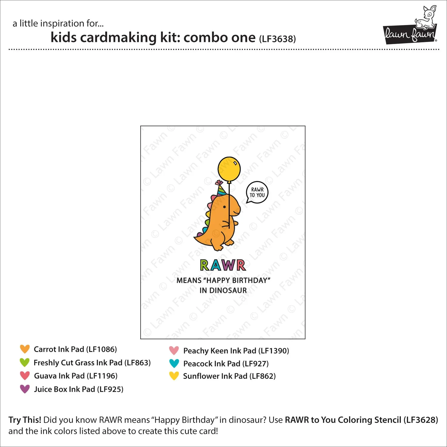 Lawn Fawn Kids Cardmaking Kit Combo One Bastelset 15 Karten