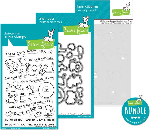 Lawn Fawn Bubbles of Joy Set Stempel+Stanze+Schablone