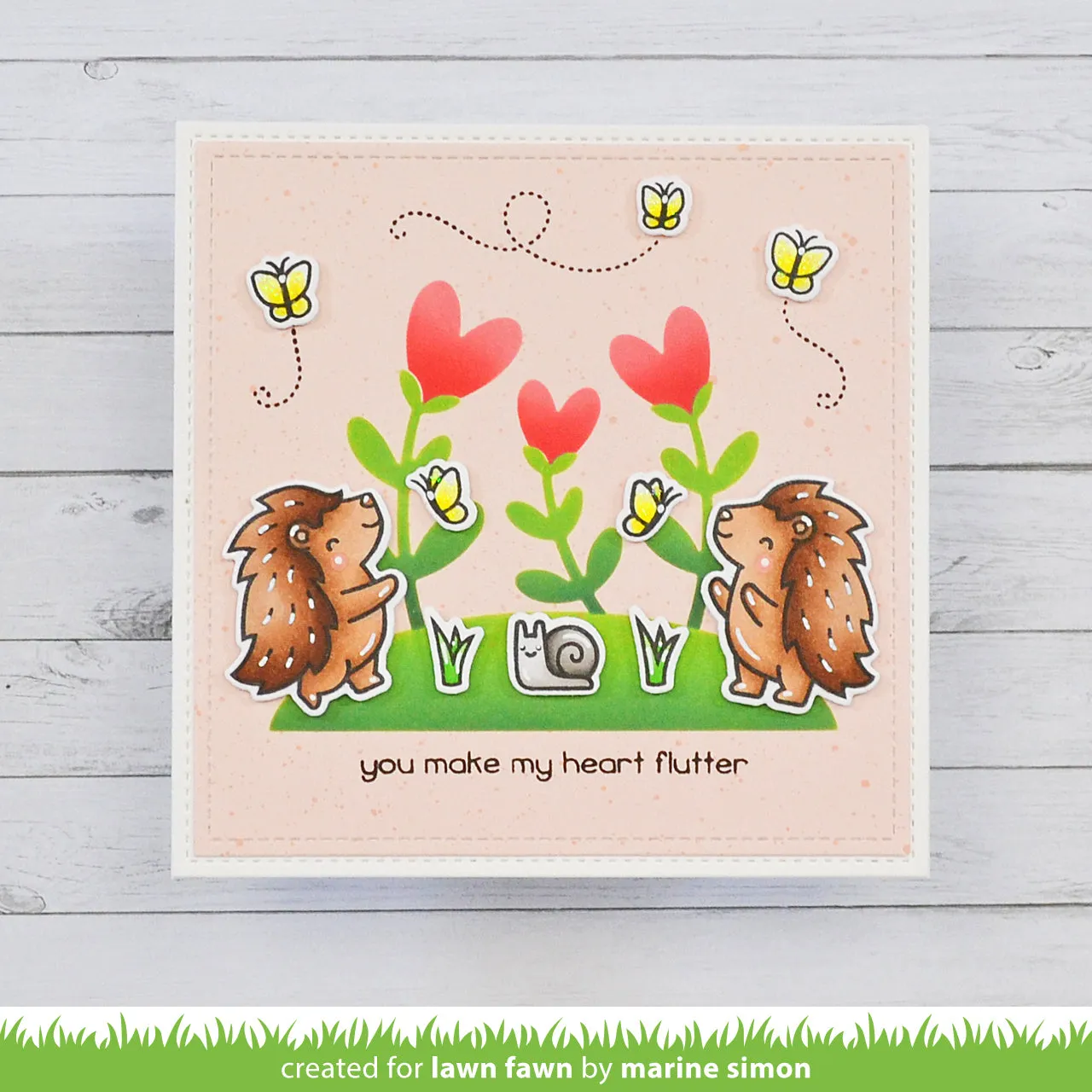 Lawn Fawn Heart Garden Schablone 15x15cm Blumen