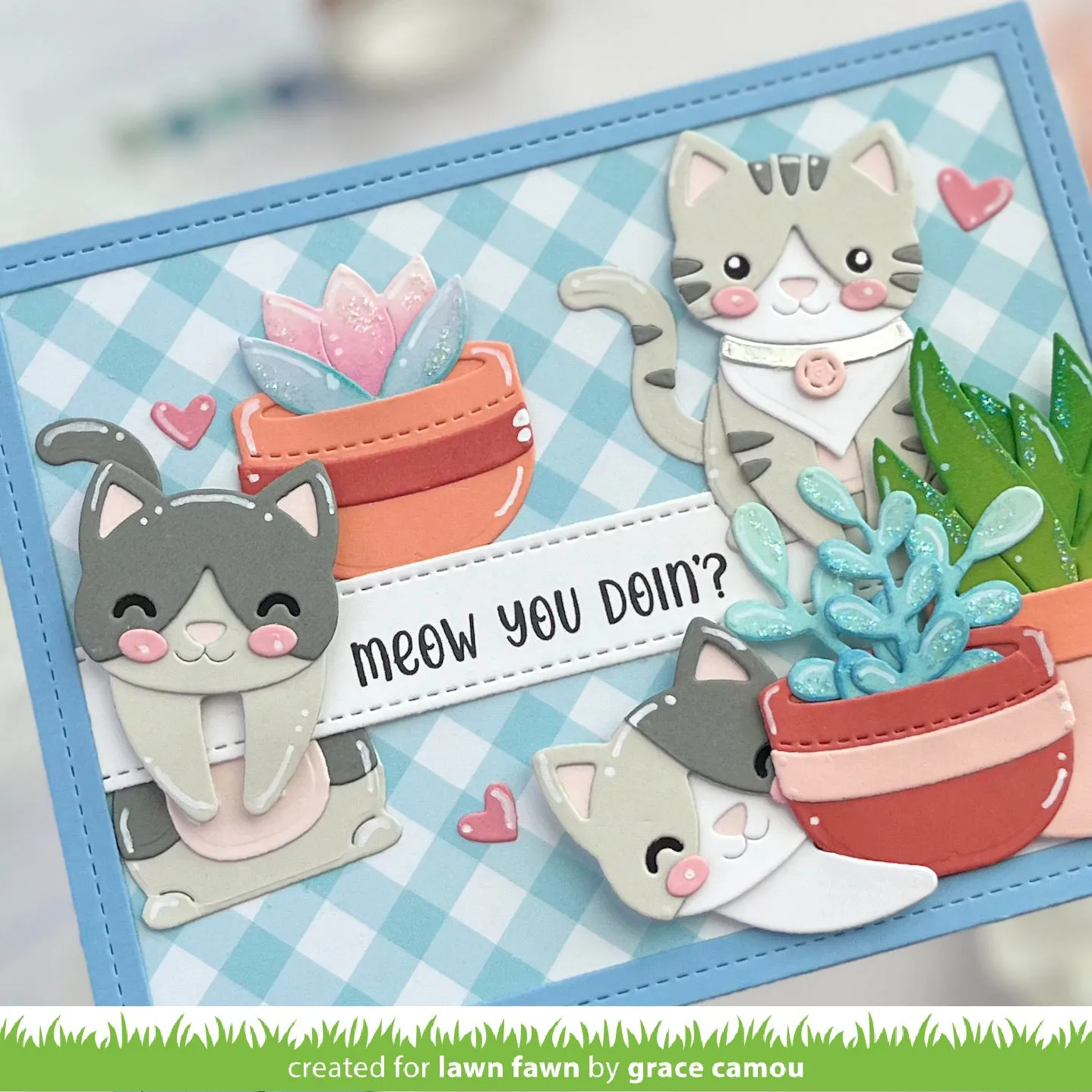 Lawn Fawn Build-A-Cat Lawn Cuts Stanzschablonen Katze 18-teilig