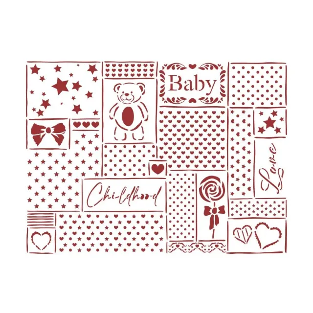 Stamperia DayDream KSD313 Schablone 20x15 Patchwork
