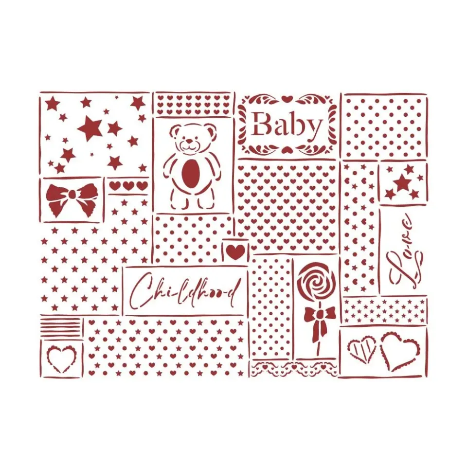 Stamperia DayDream KSD313 Schablone 20x15 Patchwork