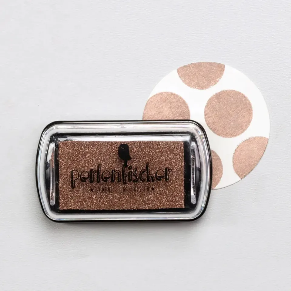 Perlenfischer Rose Gold Mini Stempelkissen Pigment metallisch
