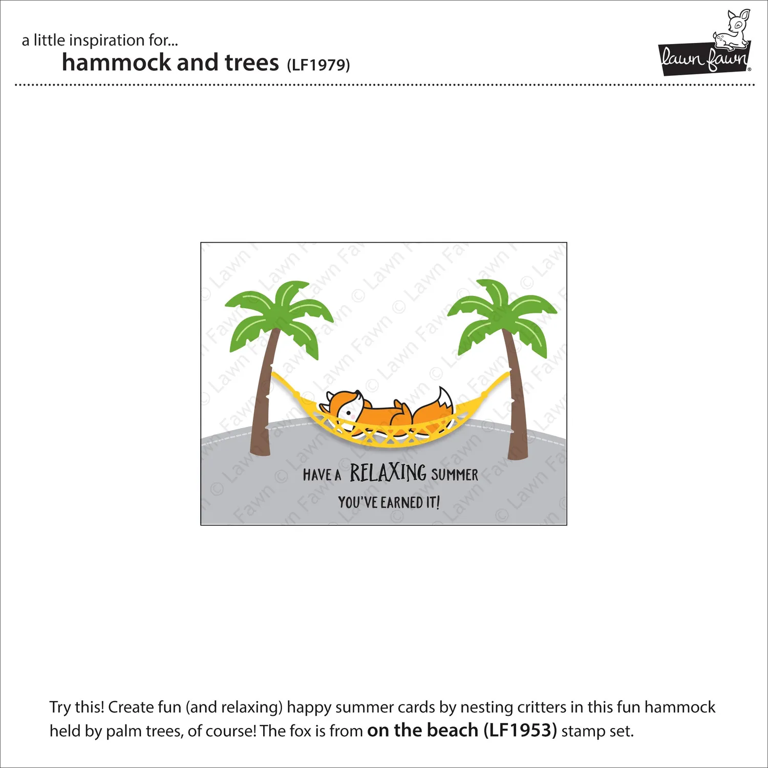Lawn Fawn Hammock and Trees Stanzschablone Palme