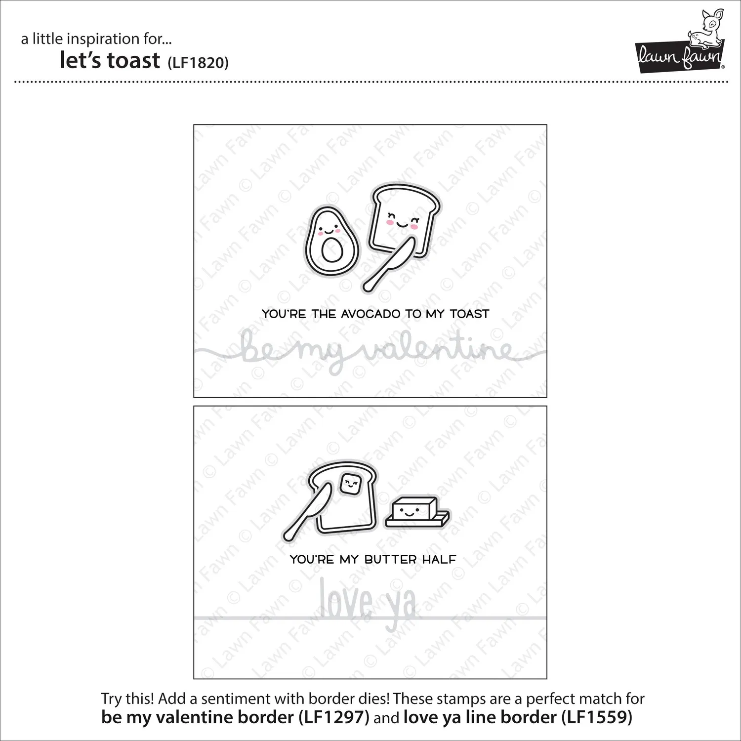 Lawn Fawn Let's Toast Stempelset Toast Toaster