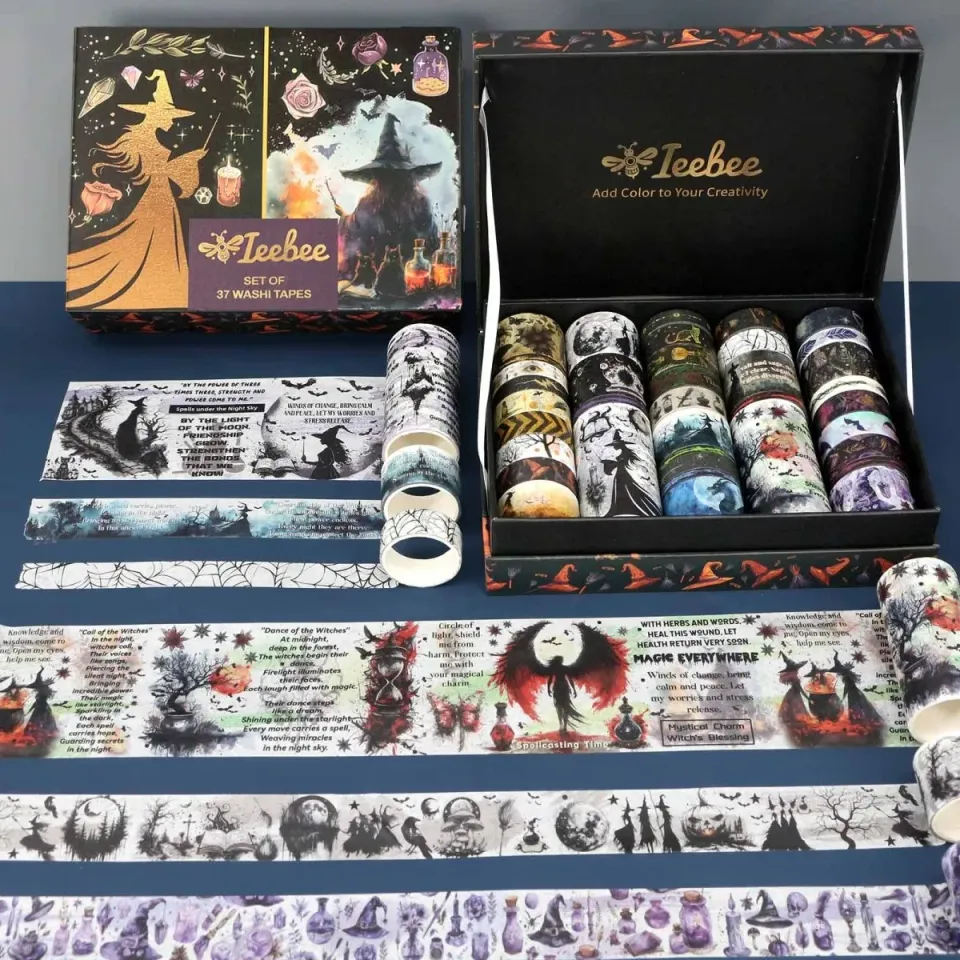Ieebee Witchy Washi Tape Set 37 Rollen Mond Hexe