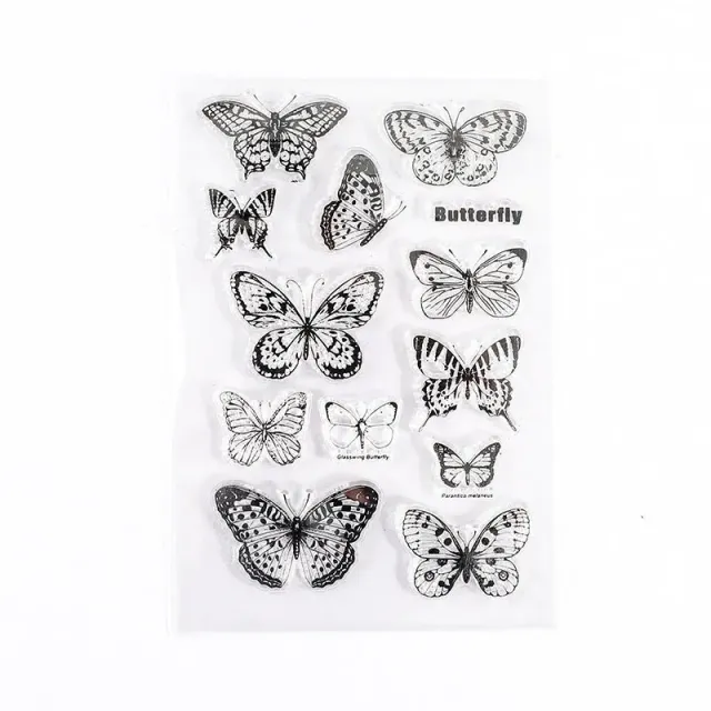 Ieebee Butterfly Diary Silikonstempel Schmetterling transparent