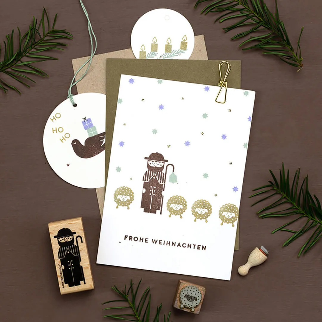 Perlenfischer Hirte Stempel 47x22 mm Weihnachten