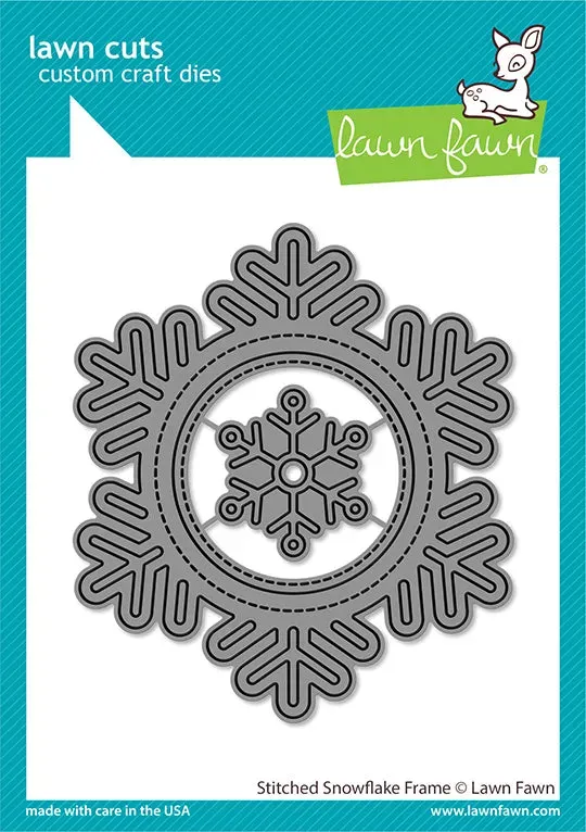 Lawn Fawn LF2701 Stitched Snowflake Frame Stanzen 2tlg