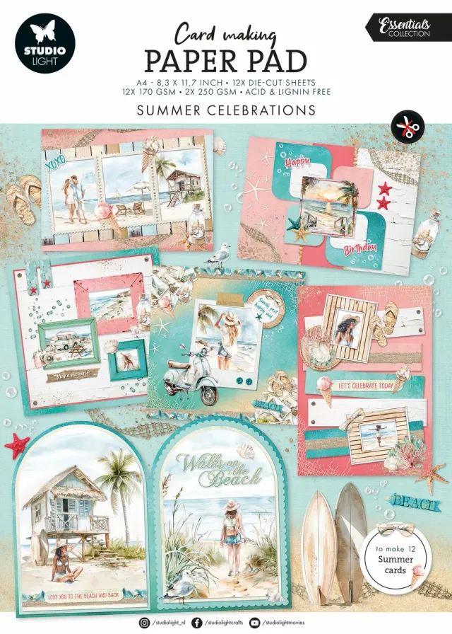 Studio Light Essentials Summer Celebration Kartenblock 14 Blatt