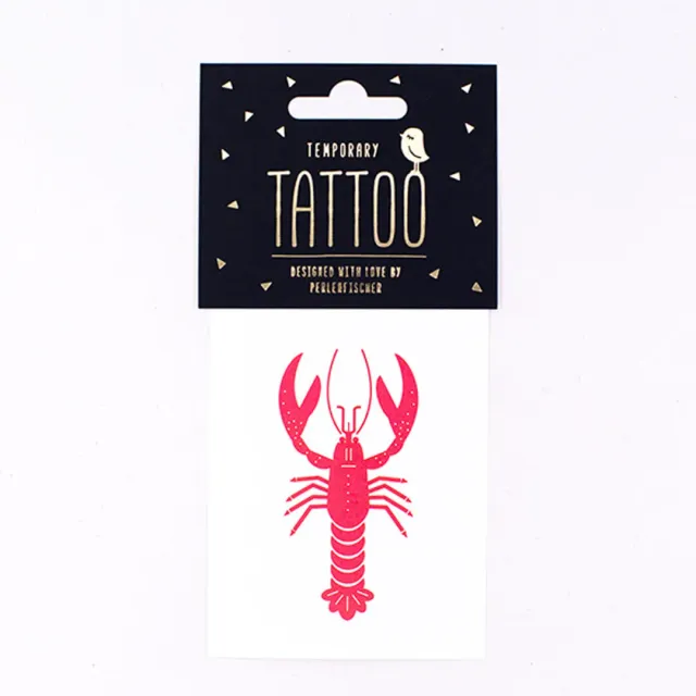 Perlenfischer Roter Hummer Tattoo temporär Hummer