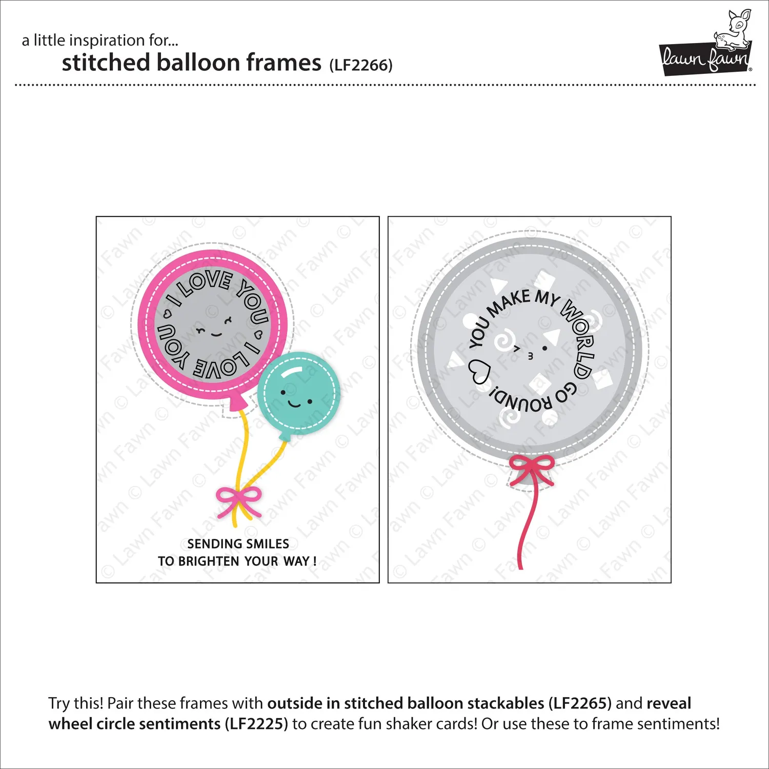Lawn Fawn Stitched Balloon Frames Stanzen Ballon Shaker
