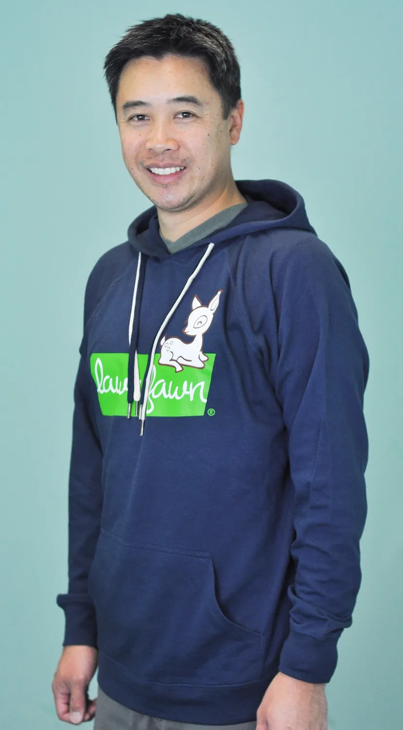 Lawn Fawn Pullover Hoodie Large Indigo Fleece